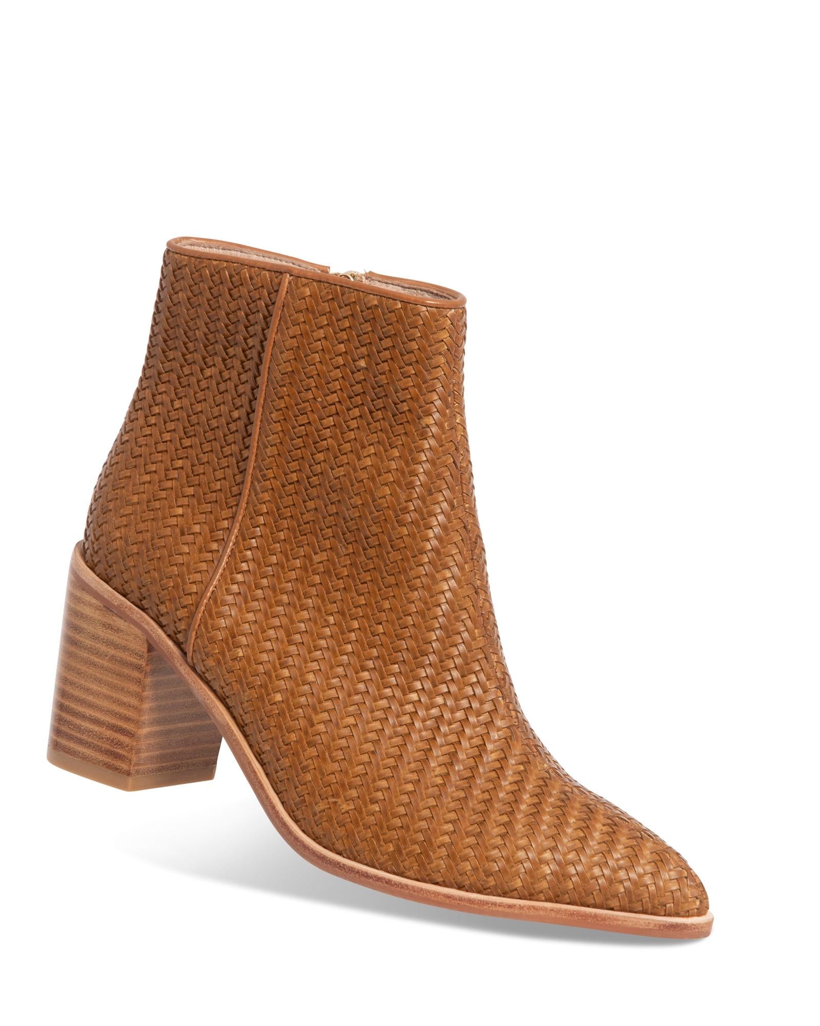 Maeve Tan Weave 7cm Ankle Boot
