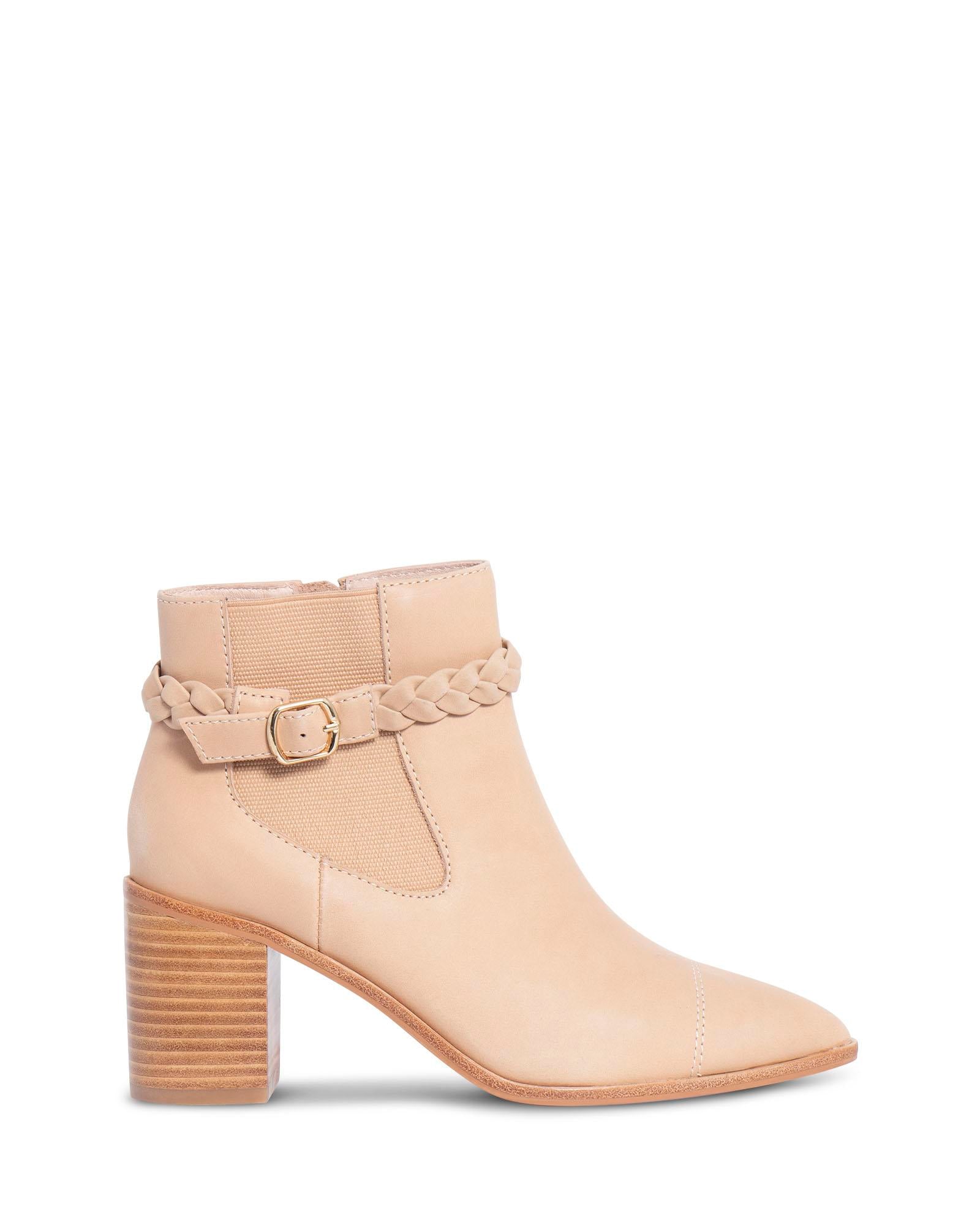 Margo Narural 7cm Heel Ankle Boot with Hand Woven Strap and Elasticated Gusset 
