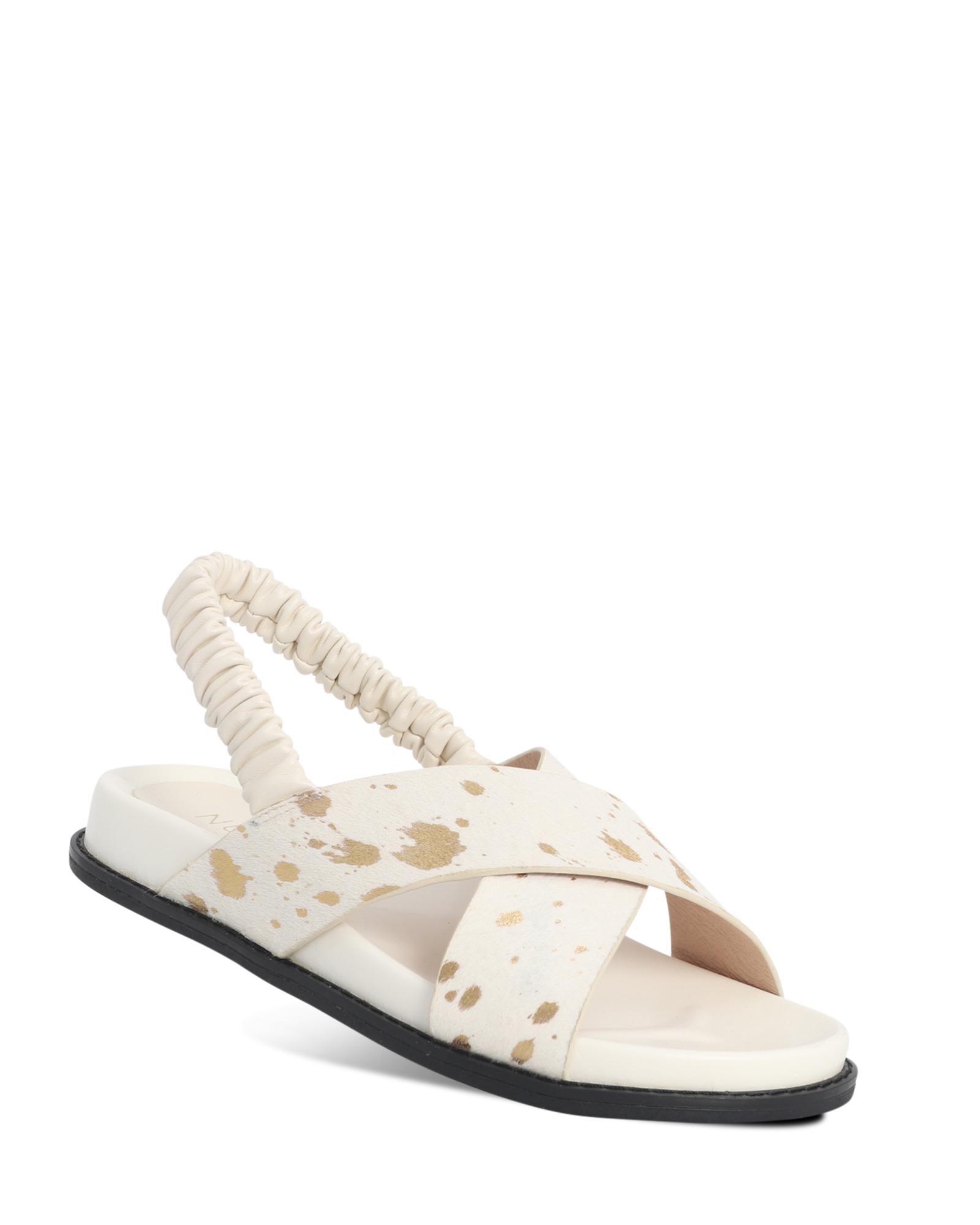 Amethyst White/Gold Pony 2cm Sandal