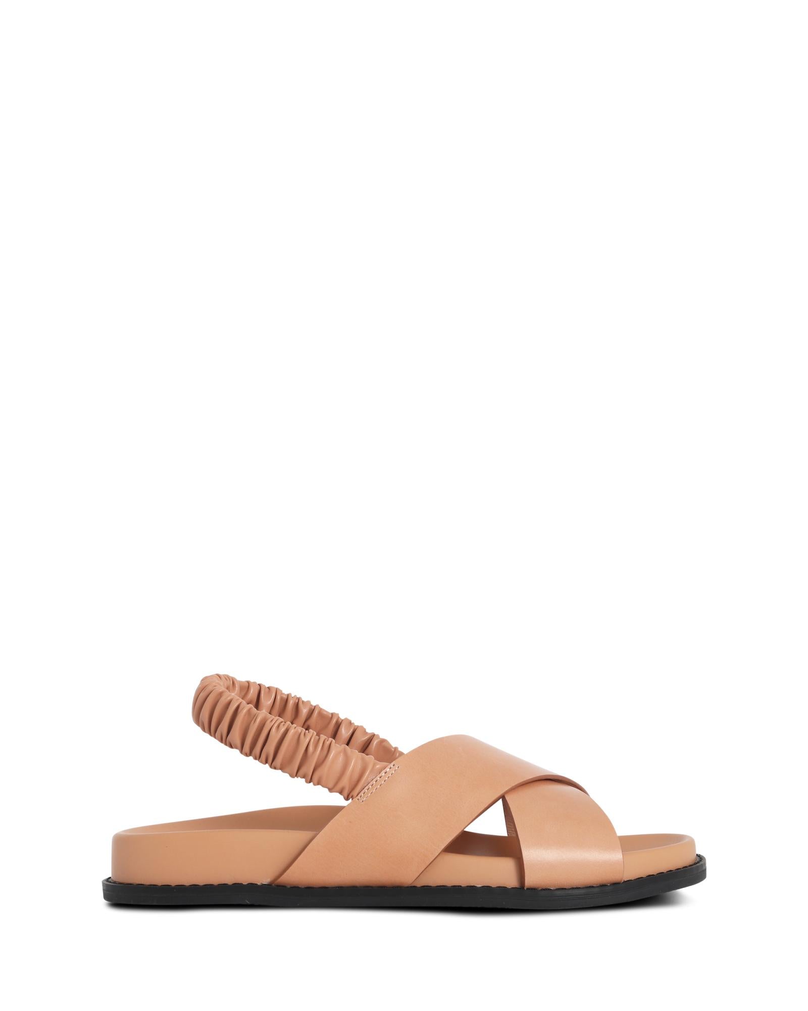 Amethyst Natural 2cm Sole Sandal with Elastic Strap 