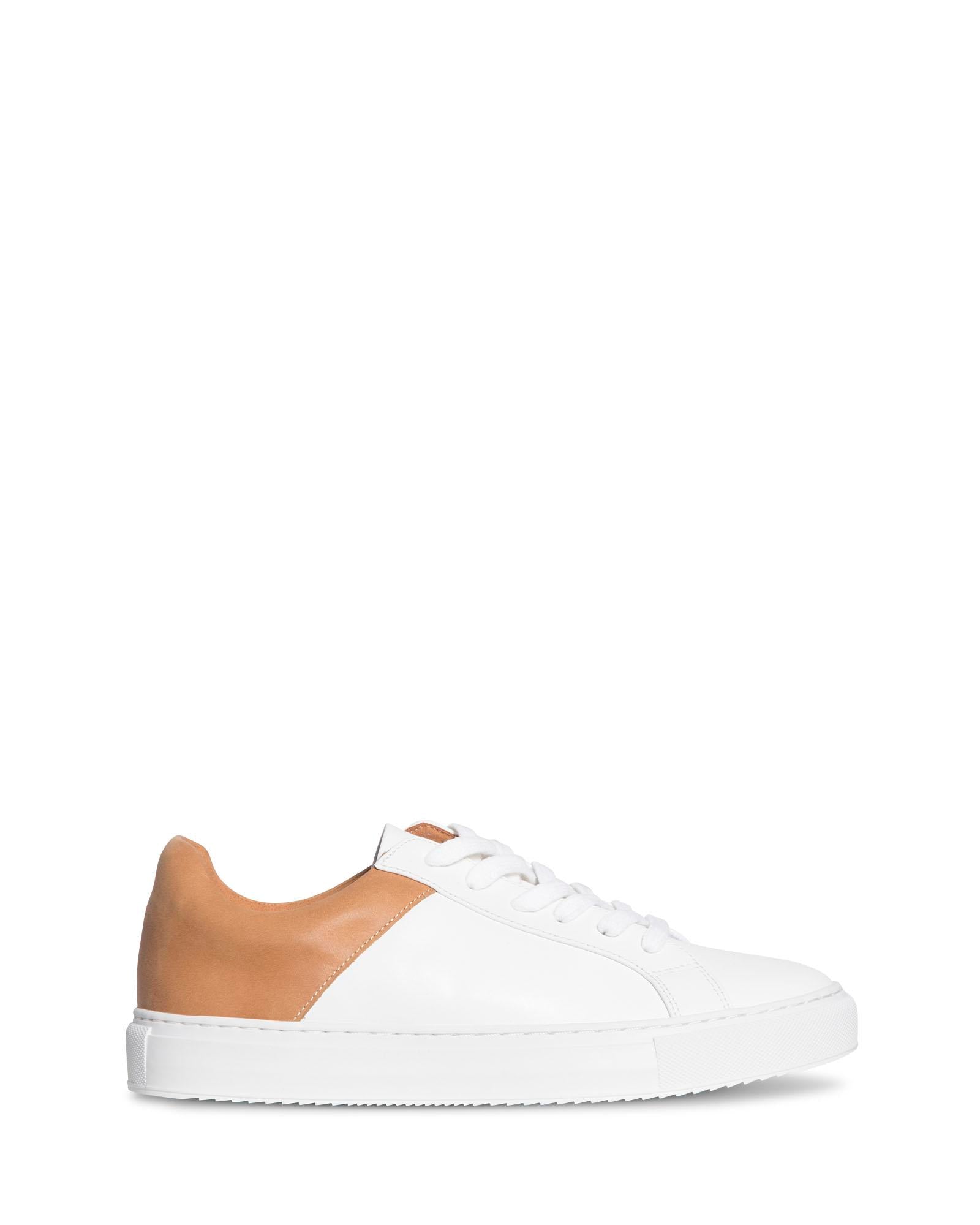 Ariana White/Tan 2.5cm Sole Sneaker with Laces 