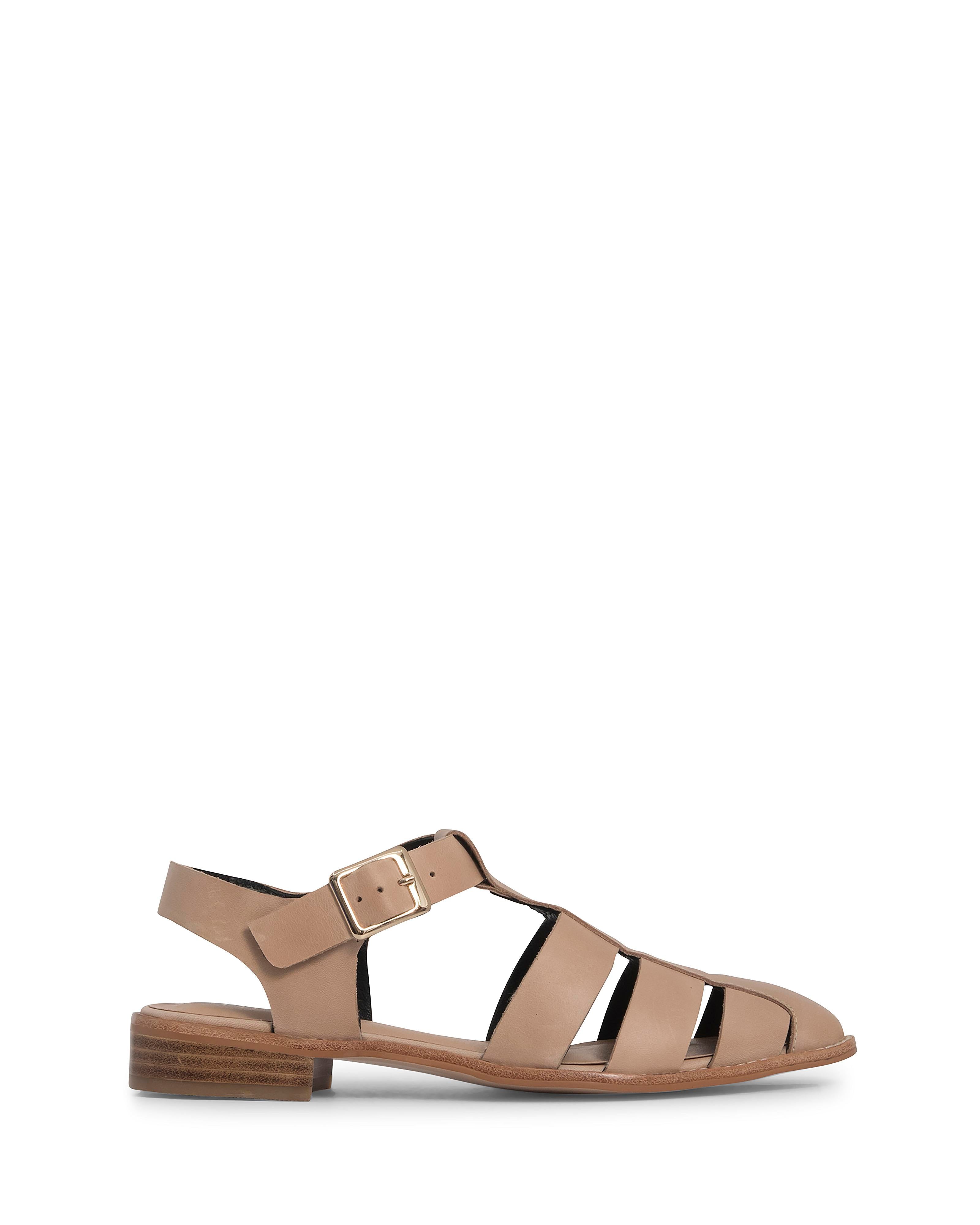 Brinley Natural 3cm Sandal with Almond Toe and Adjustable Ankle Strap 
