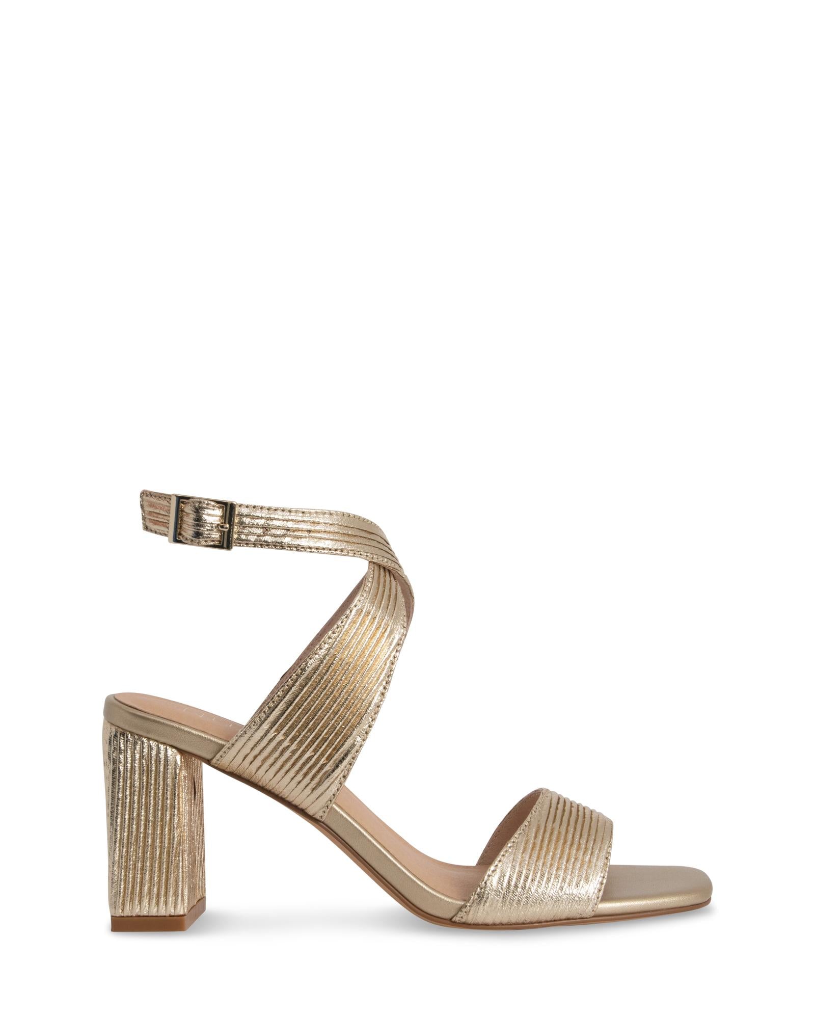 Hattie Gold 7.5cm Heel with Adjustable Gold Ankle Buckle 