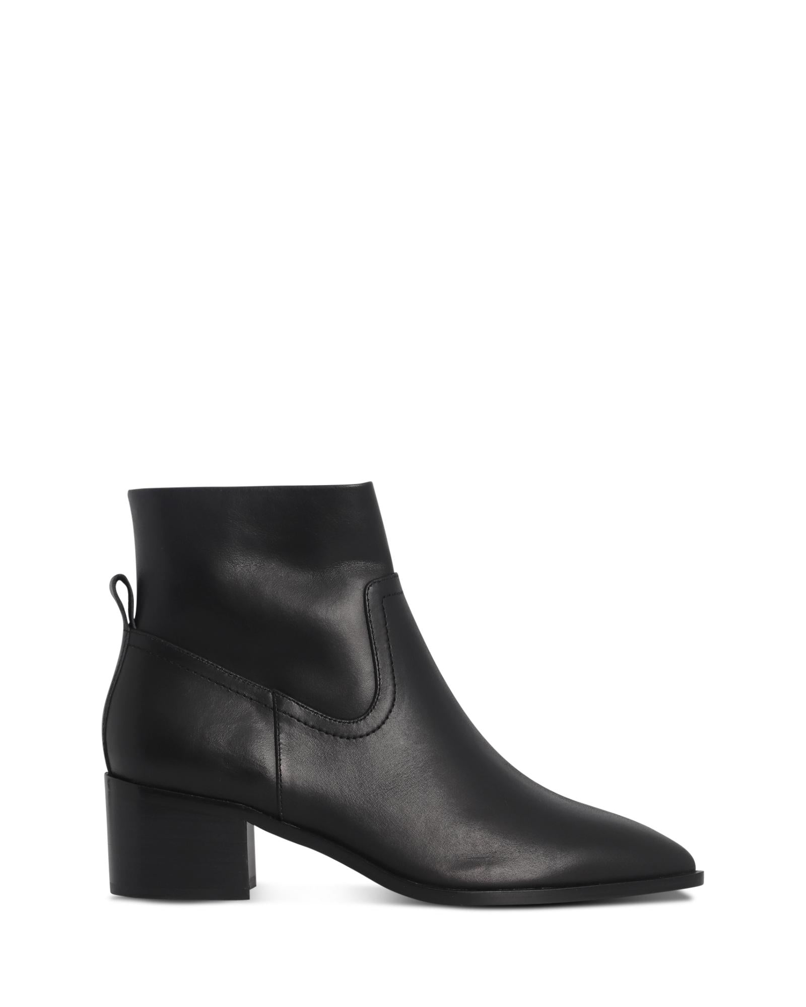 Haven Black Ankle Boot with 4cm Block Heel and Point Toe 