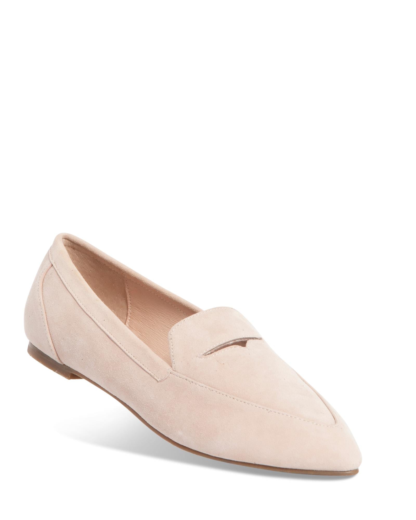 Lucia Nude Suede Loafer